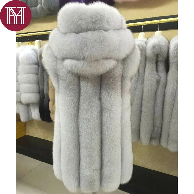 Top 2018 New Winter women real fox fur vest with hood lady fashion natural fox fur coat brand natural fur gilet customized 3