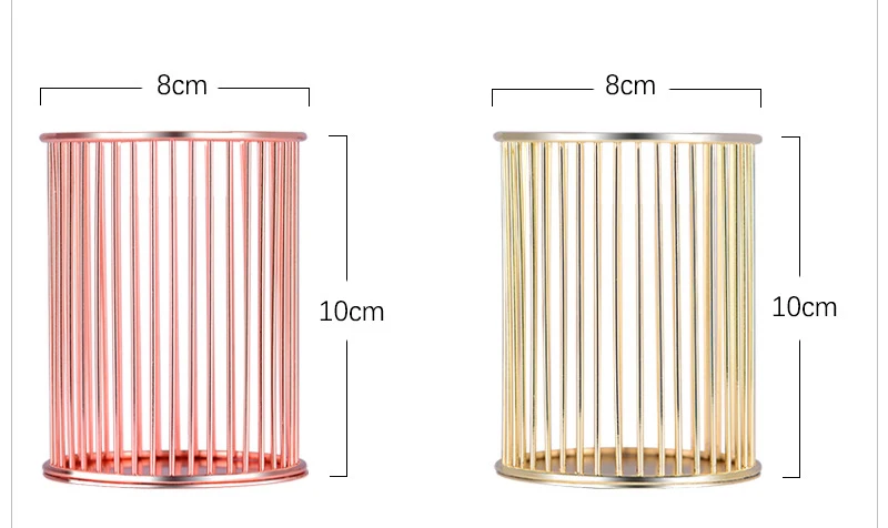 Металлическая Изогнутая Проволока дизайн косметический карандаш держатель ручки, проволока металл, медь/розовое золото для семьи и школы и офиса органайзеры для рабочего стола