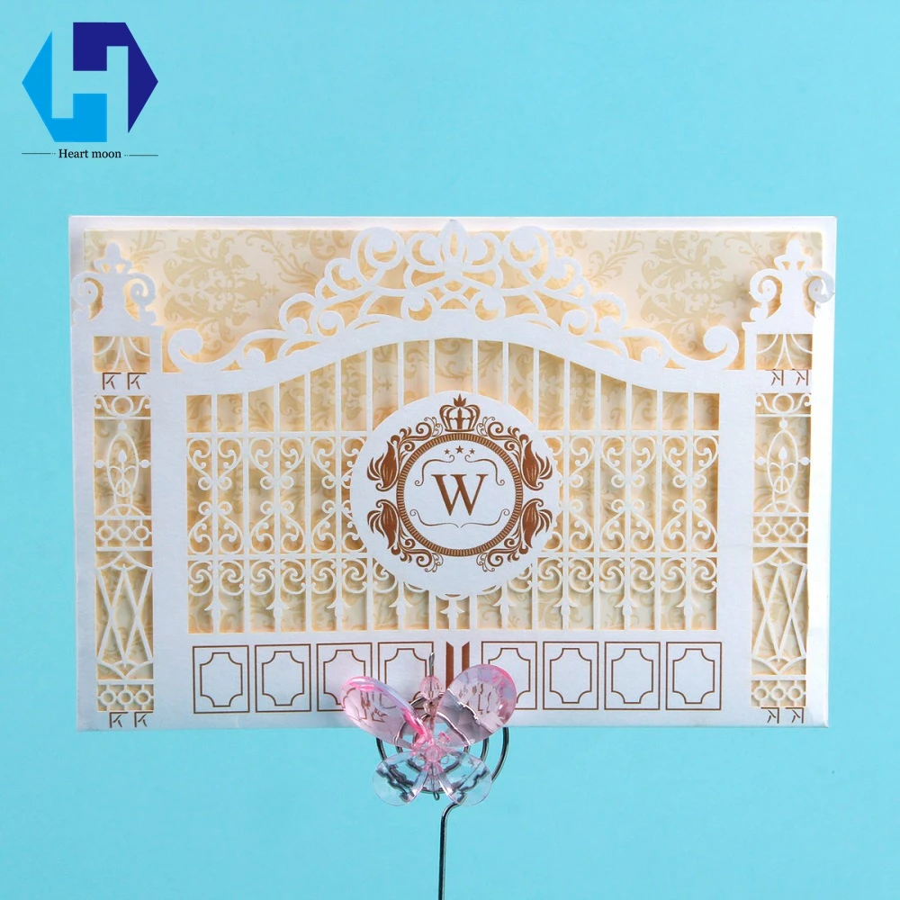 

Pocket Wedding Invitation Cards White Lace Cut Envelopes Hot Sale