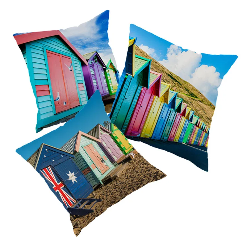 beach house style decorative throw pillow case linen/polyester cushion cover creative decoration for home sofa | Дом и сад