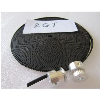 

2m GT2-6mm Timing Belt Open Black Rubber and 20-GT2-6 GT2 Pulley Bore 5mm 20 Teeth Height 16mm 3D Printers Parts