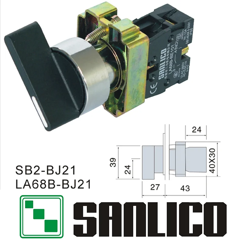 

metal selector switch rotary switch knob switch two or three position long handle SB2( LA68B XB2)-BJ21