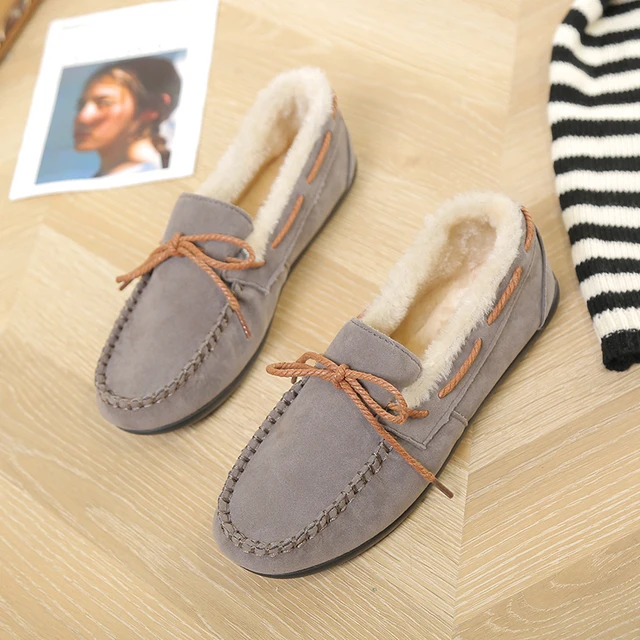 snow faux fur platform slip on loafer
