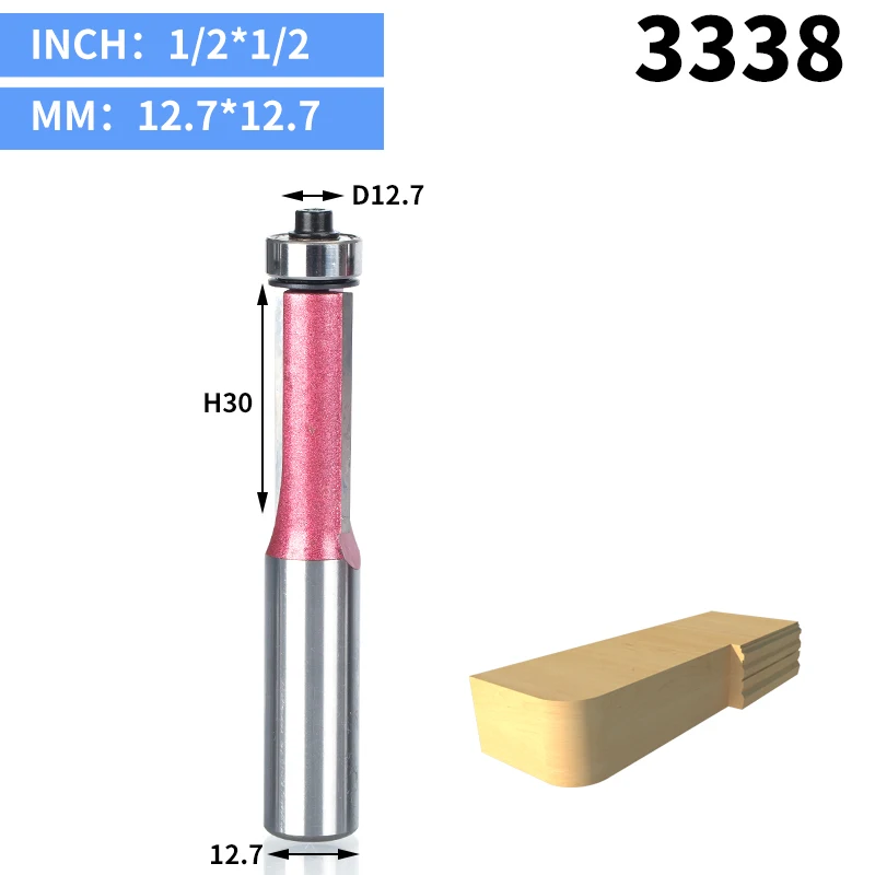 HUHAO 1 шт. 1/" 1/2" хвостовик заподлицо фрезы для дерева промышленного класса обрезные фрезы деревообрабатывающий инструмент фреза - Длина режущей кромки: 3338
