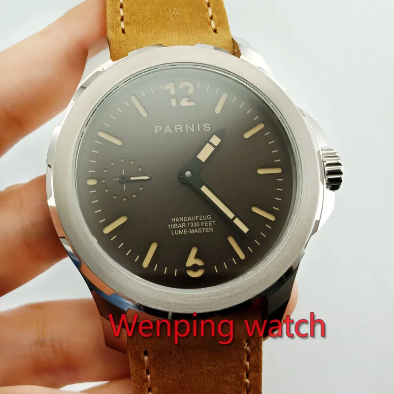 44mm Parnis Sapphire Crystal Luminous 6497 Hand-winding Men's Wristwatches Watch 2796 | Наручные часы