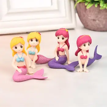 

4pcs/set Sexy Mermaid Fairy Garden Miniatures Gnomes Moss Terrariums Resin Crafts Figurines for Home Decoration Mini Figures