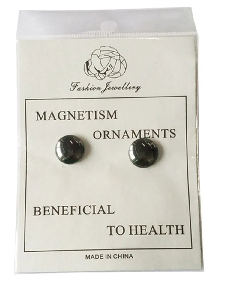 Акупунктурные массажные черные магнитные серьги-гвоздики для похудения для женщин и мужчин, черные магнитные серьги для женщин и мужчин