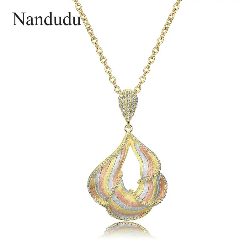 Nandudu роскошные свадебные украшения цветок кулон Цепочки и ожерелья для Для