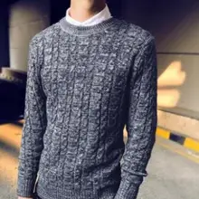 Круглый воротник мужской свитер пальто с толстым свитером с длинным рукавом свитера зимой