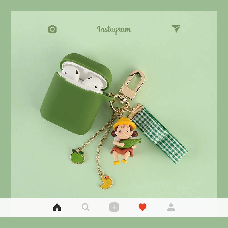 

Cute Cartoon Handmade Silicone Case For Apple Airpods Accessories Bluetooth Earphone Protective Cover For Airpods Case Key Ring