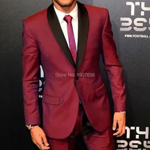 Two Piece Men Suits for Wedding Evening  Party Groom Tuxedos Black Shawl Lapel Blazer Latest Style Jacket Pants