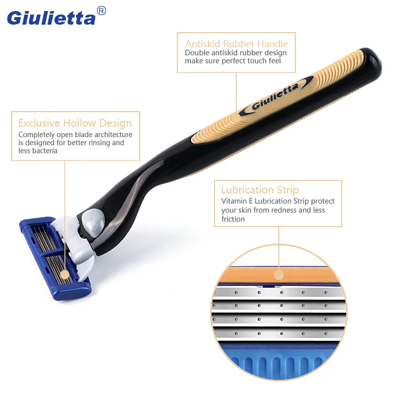 Giulietta Для Мужчин's Razor Blades 1/4/8 сменные лезвия для бритья, тройное лезвие для Для мужчин Уход за лицом безопасности мужской точилка Для мужчин бритва Fusione 4