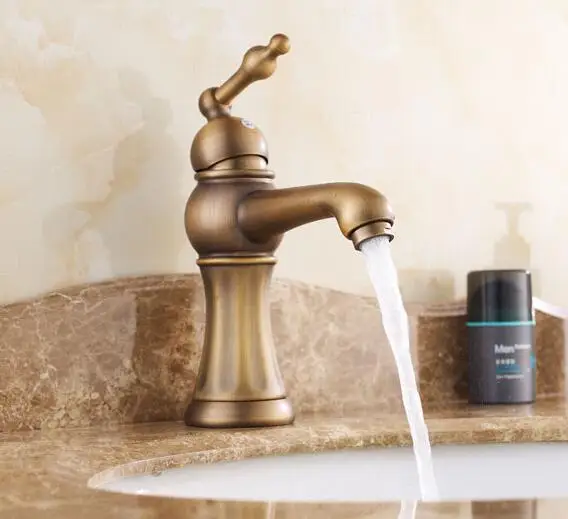 hot sale Antique Bronze Finish Swivel Brass bathroom single lever hot and cold Sink Mixer Bath