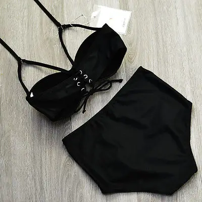 Plus Size Bikini Women High Waist Swimsuit Vintage Pin Up Bathing Suit Swim Suit 2016 Retro Swimwear Large Size Swimsuits Black plus-size-black-swimsuit : image Plus Size Bikini Women High Waist Swimsuit Vintage Pin Up Bathing Suit Swim Suit 2016 Retro Swimwear Large Size Swimsuits Black plus-size-black-swimsuit