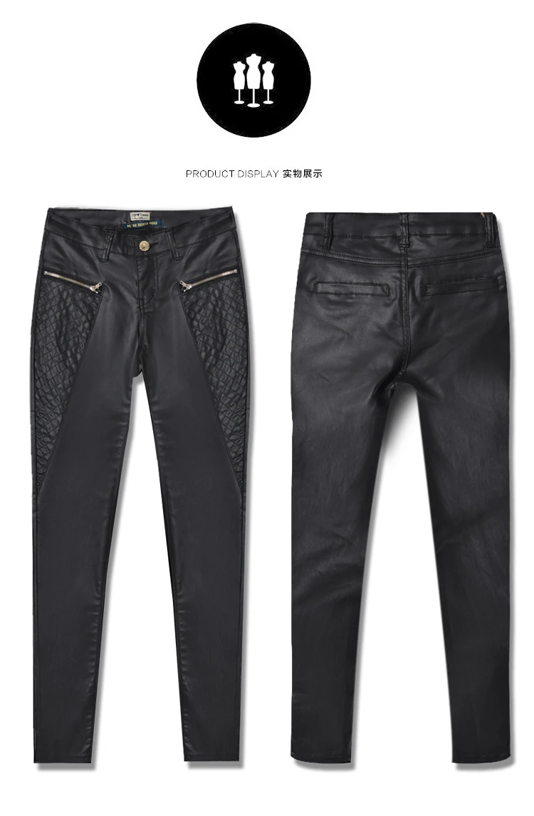 Женские сексуальные Стрейчевые обтягивающие штаны из искусственной кожи, женские черные джинсы полиуретановые с низкой талией