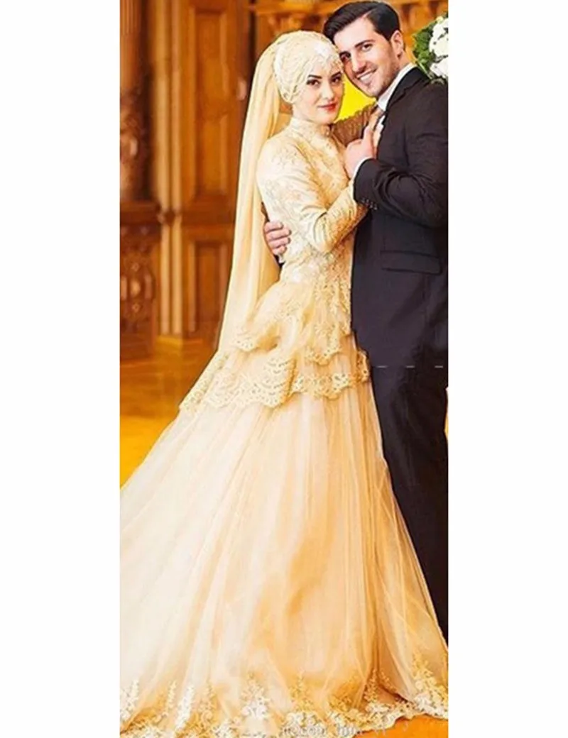 Luxury-Latest-Mideast-Bridal-Gown-Champagne-Arabic-Muslim-Wedding-Dress-A-Line-Lace-High-Collar-Long (2)
