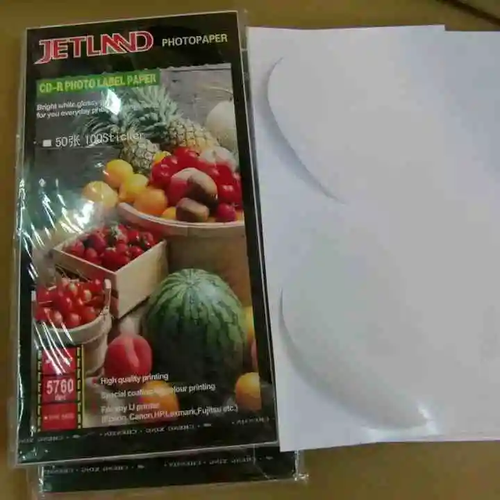 JETLAND CD R глянцевые наклейки для фотографий 50 листов 100 ярлыков печатные этикетки