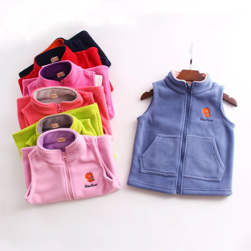 

Unisex Kids Coat Spring Summer Fleece Vest for Baby Girls Boys Embroidered Waistcoat Children's Outerwear Small Child 1-6 Years