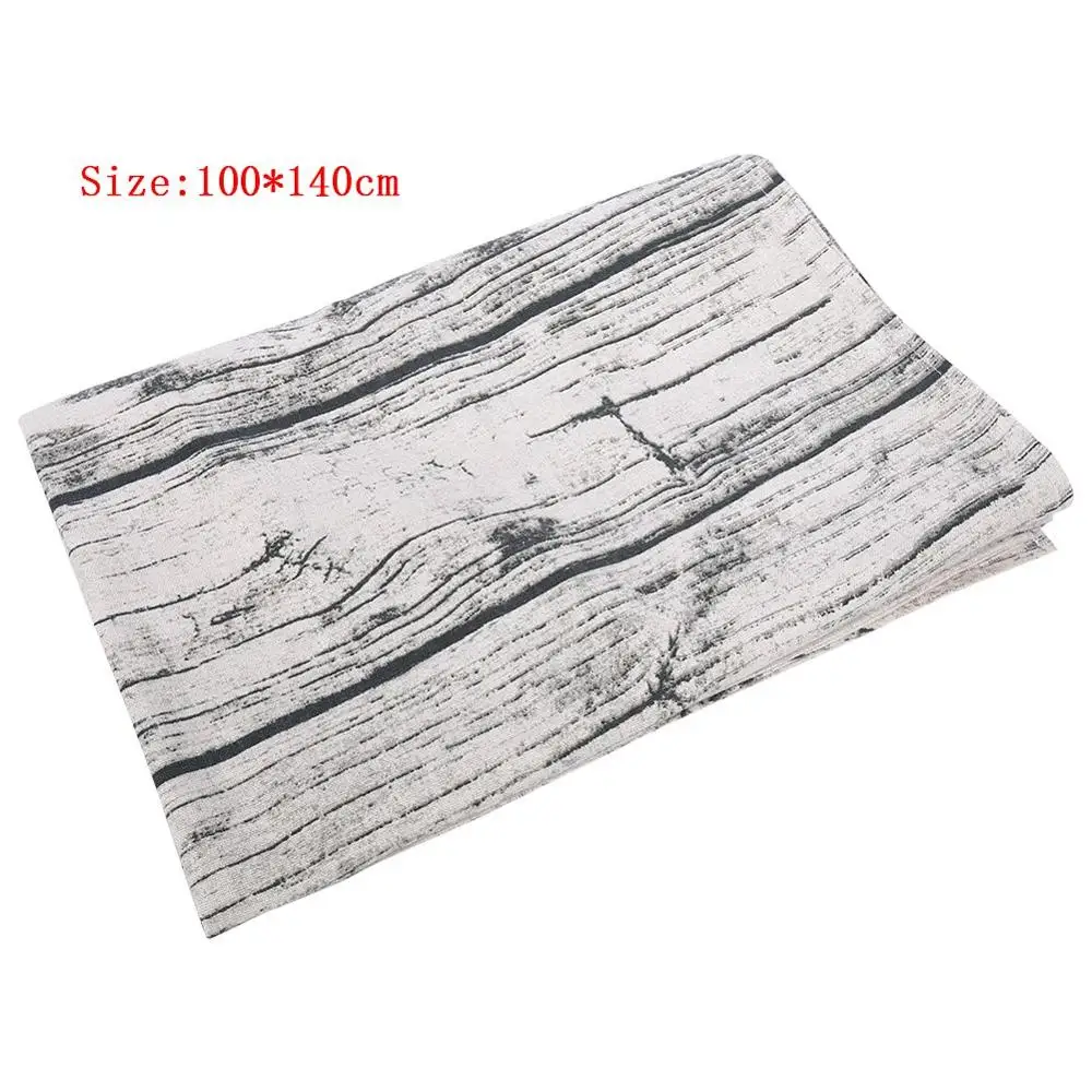 

140 X100CM Modern Style Wood Grain Pattern Rectangle Cotton & Linen Table Cloth Desk Cover Home Decoration