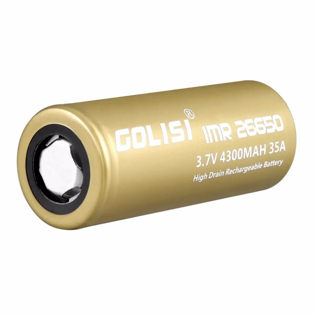 GOLISI S43 26650 Перезаряжаемые Батарея литий-ионный аккумулятор 4300mAh 3,7 V 35A большого потока энергии низкое внутреннее сопротивление для Светодиодный фонарики Налобные