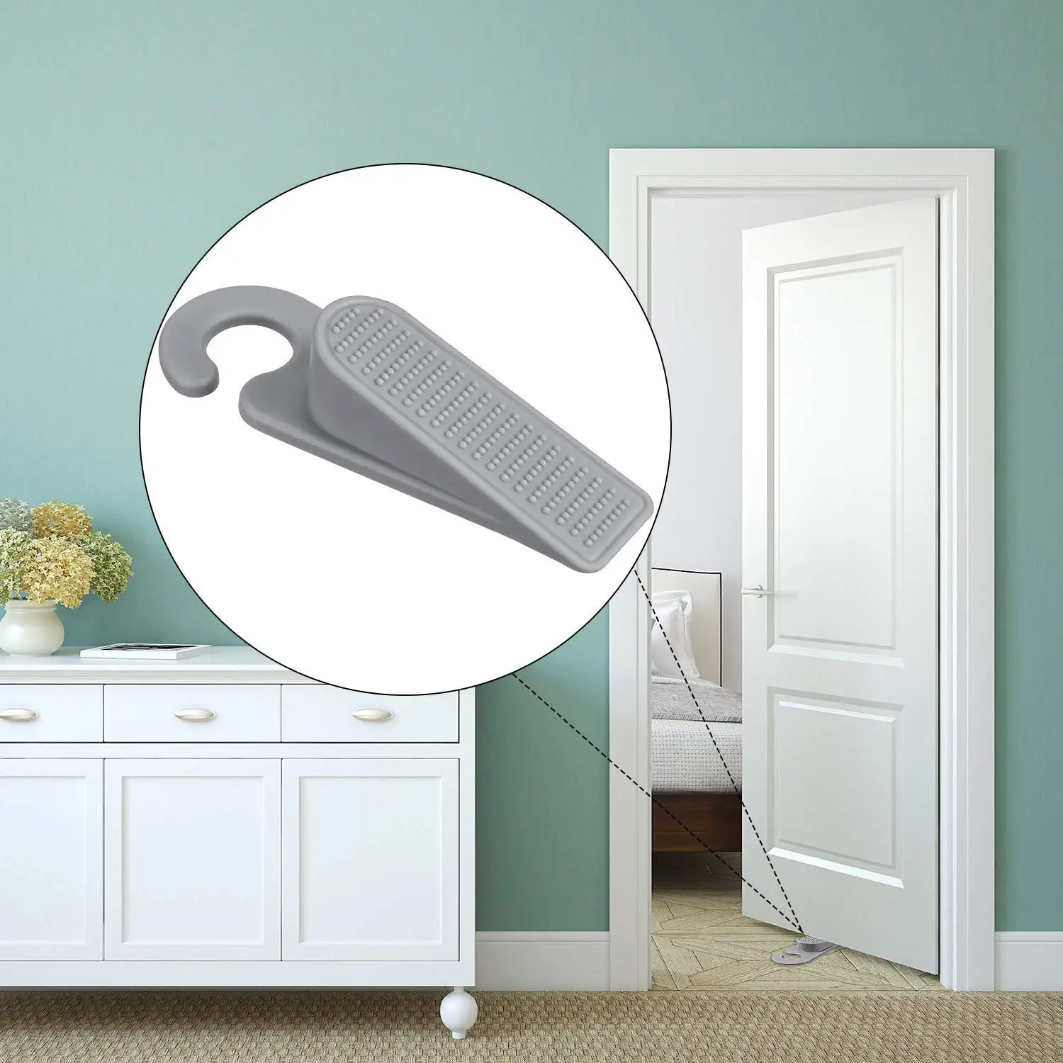 

6 Pack Rubber Door Stopper Door Holder Door Stop Works on All Floor Surfaces Multi Surface Prevent The Lock-Outs Door Insert