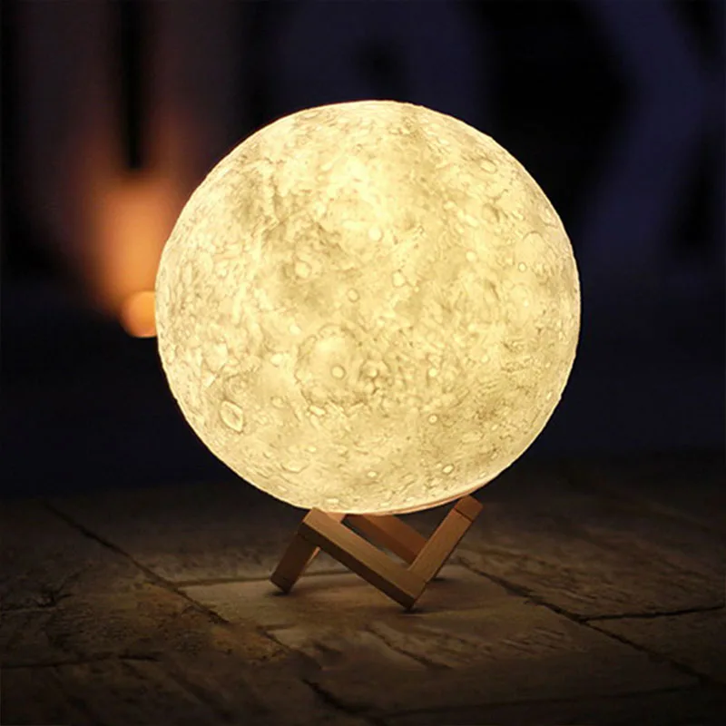 

Rechargeable Moon Lamp 2/16 Colors Change 3D Light Touch/Remote Control Switch Bedroom Night Light Creative Gifts Drop Shipping
