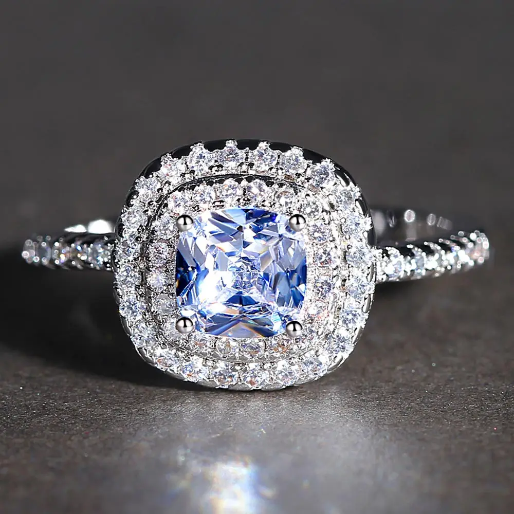 

Beiver Rhodium Plated Clear AAA Cubic Zirconia Women Wedding Band Ring Size 6-9