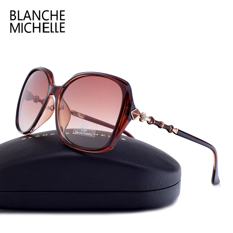 Blanche Michelle, высокое качество, квадратные поляризованные солнцезащитные очки для женщин, фирменный дизайн, UV400, солнцезащитные очки с градиентными линзами, солнцезащитные очки с коробкой