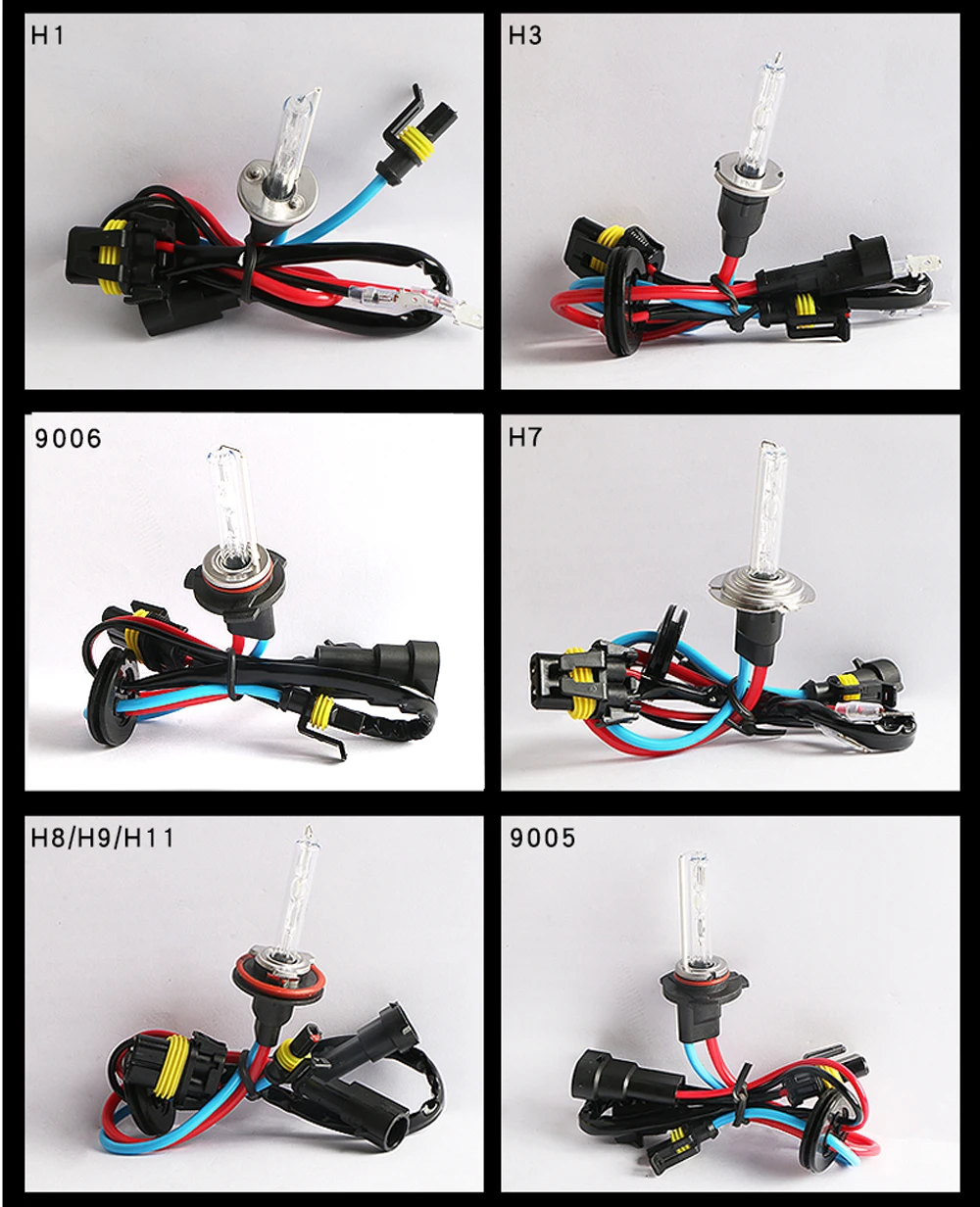 SUKIOTO AC 35W HID Kit H7 hid xenon kit H7R metal H1 hid bulb 4300K 5000K 6000K 8000K H11 yellow HB3 HB4 hid Headlight car lamps