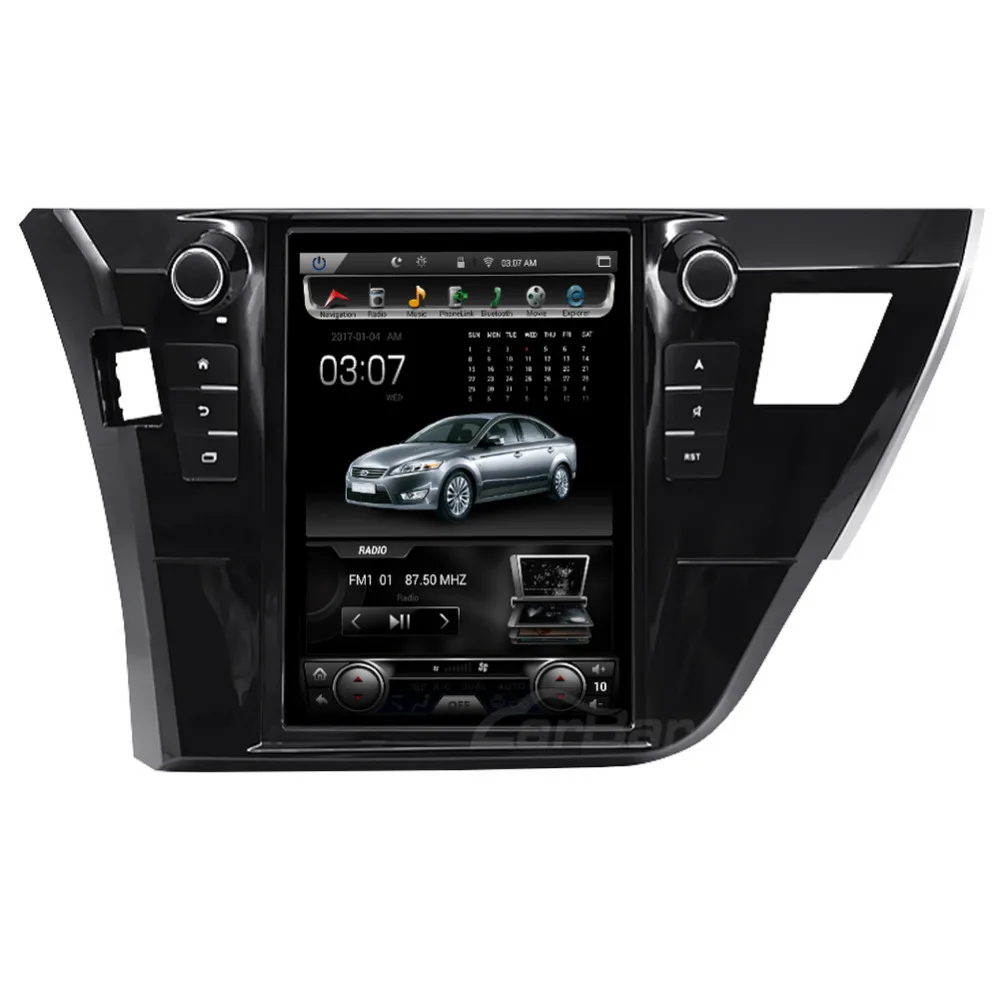 Best 10" Vertical Screen Tesla Style 1024*768 Android Car DVD GPS Navigation Radio Audio Player for Toyota Corolla 2013-2017 Auto AC 1