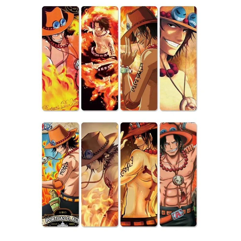 8 шт. Аниме one piece лямки для книг водонепроницаемый прозрачный ПВХ пластиковая Закладка красивые лямки для книг подарок