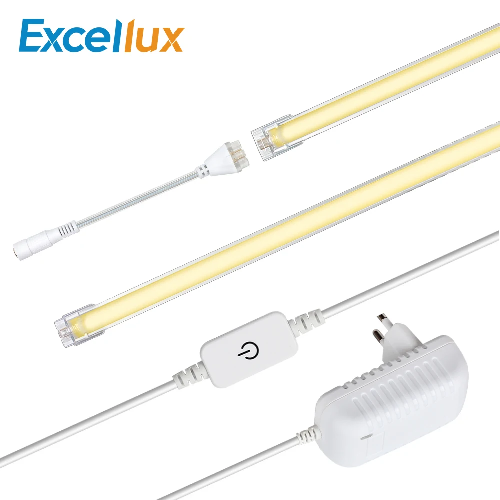 cheap One Set 2 PCS x 50 CM 2835 LED Bar Light DC 24 V ITouch Dimmer+Seamless Connecting+ Milky Cover Kitchen Cabinet Bar Light