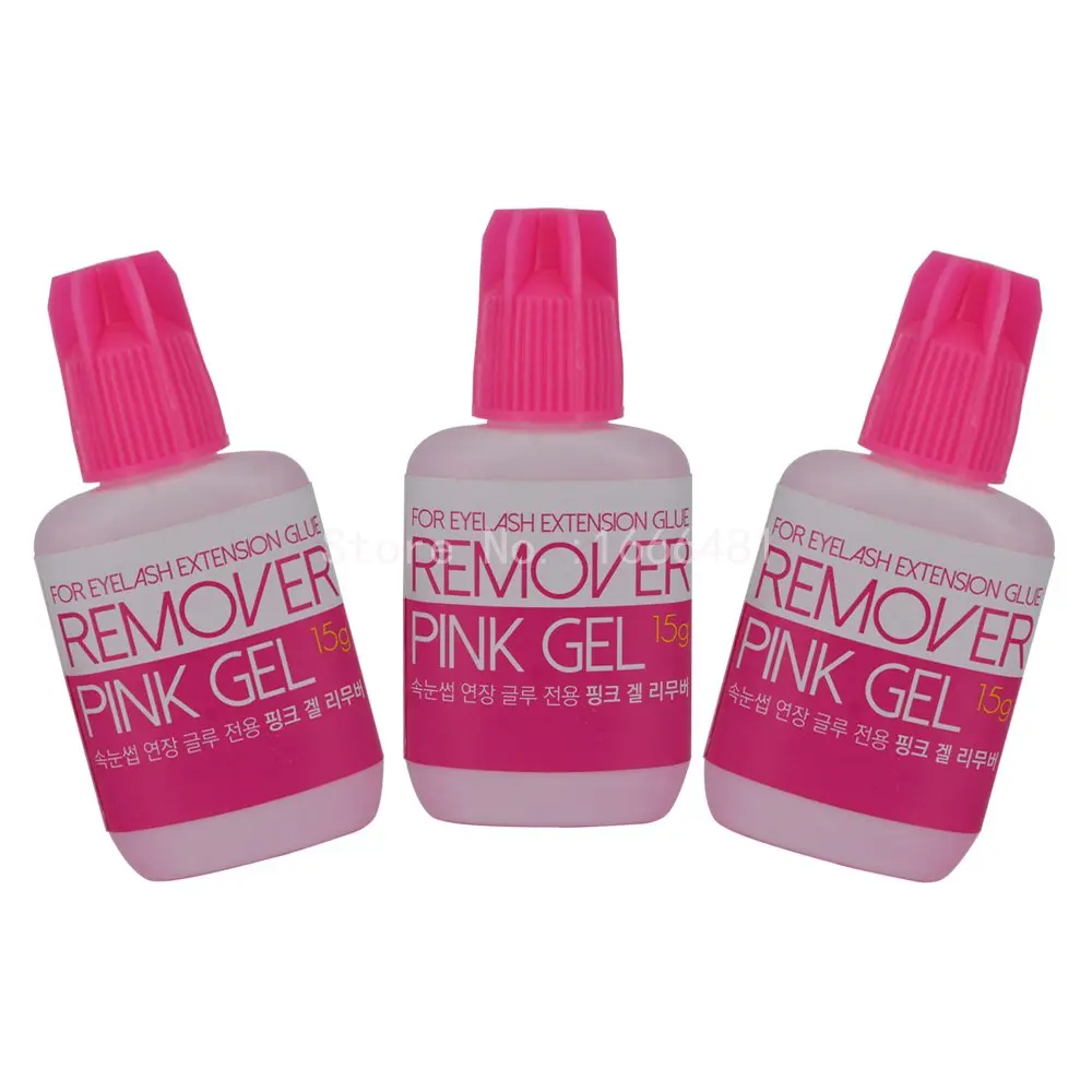 

3Pcs Pink Gel Remover For Eyelash and Eyebrow Extensions Glue from Korea