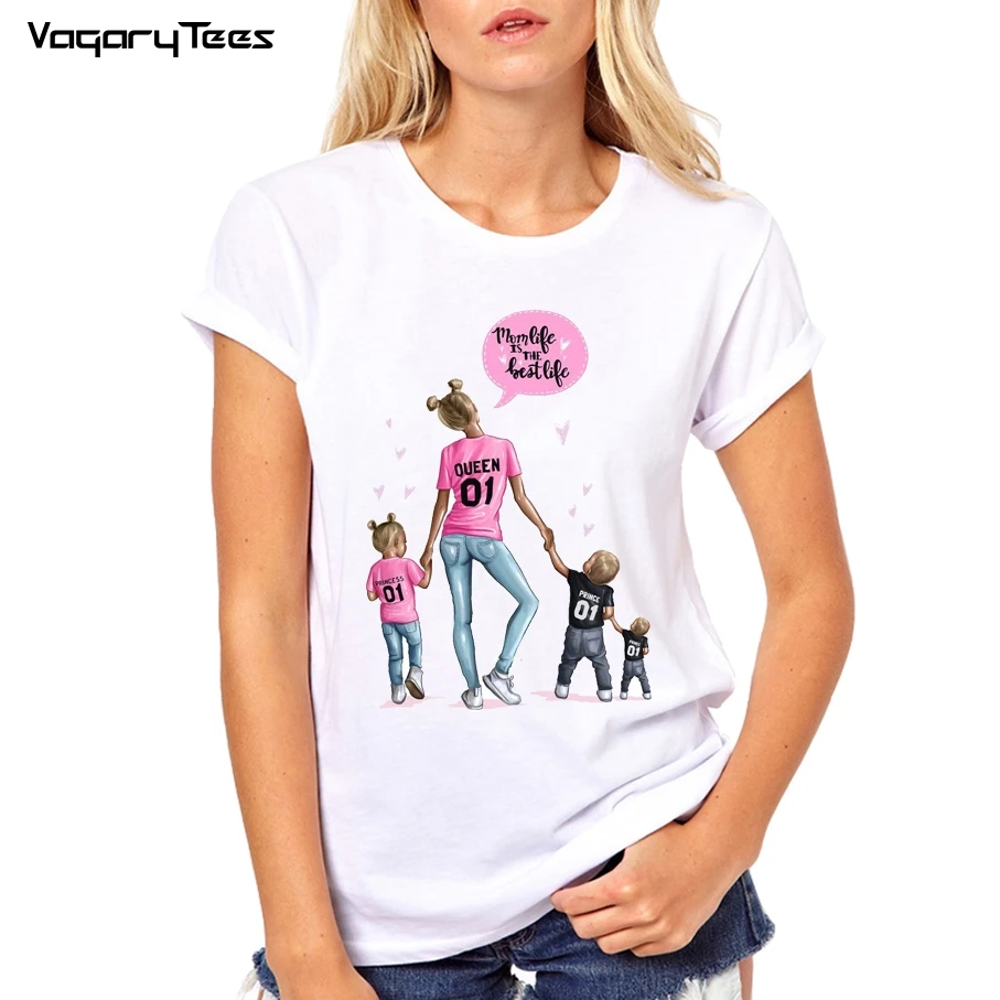 Семейные комплекты футболка для мамы и сына и дочки топы для маленьких мальчиков и девочек, Повседневная футболка с надписью «Love Mama» - Цвет: 180