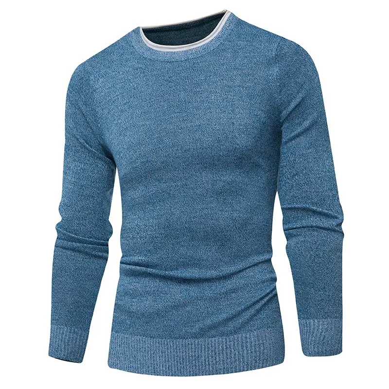 Мужские свитера осень Модный повседневный круглый воротник удобный свитер из синтетического волокна