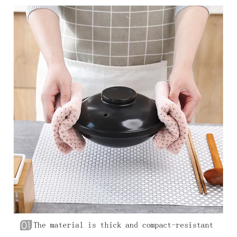 

Nonstick Oil Coral Velvet Hanging Hand Towels Kitchen Dishclout