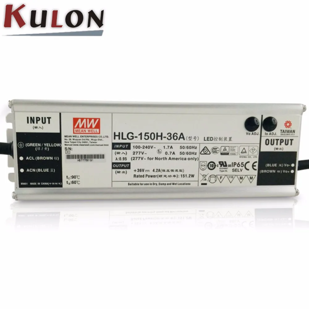 

Original MEAN WELL power supply 36V HLG-150H-36A 150W 4.2A 36V LED Power Supply adjustable led driver