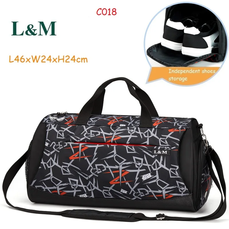 L& M Профессиональная мужская женская сумка через плечо, спортивная сумка, большая вместительность, спортивные сумки, Дорожная Спортивная Сумка, прочная спортивная сумка, сумка для йоги - Цвет: C018 Small