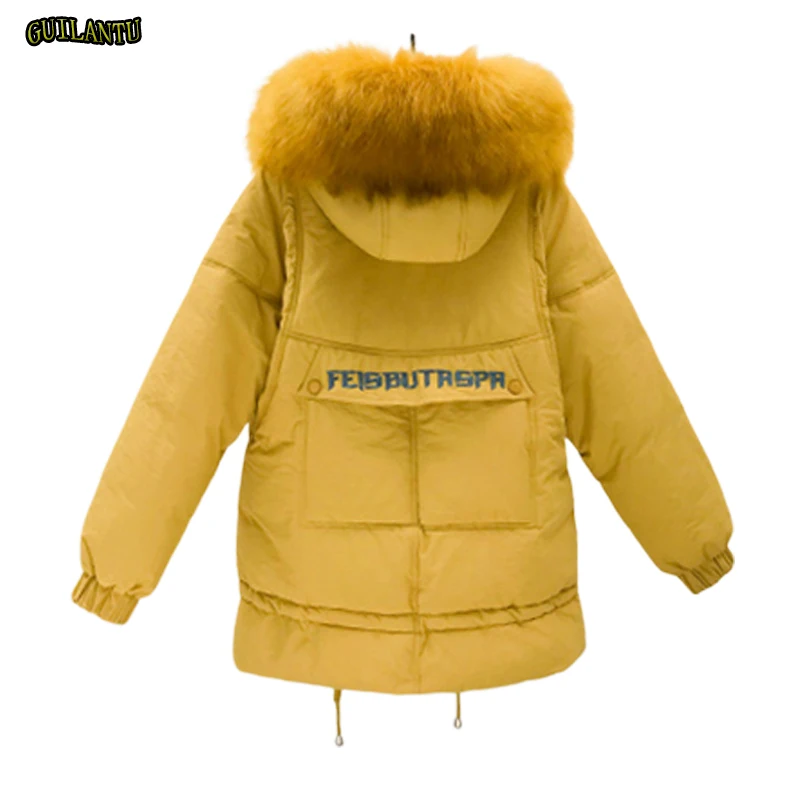 

2019 Fashion Fur Collar Hooded Parka Mujer Winter Thickening Down Cotton Padded Jacket Women Coat Plus Size Quilted Jackets
