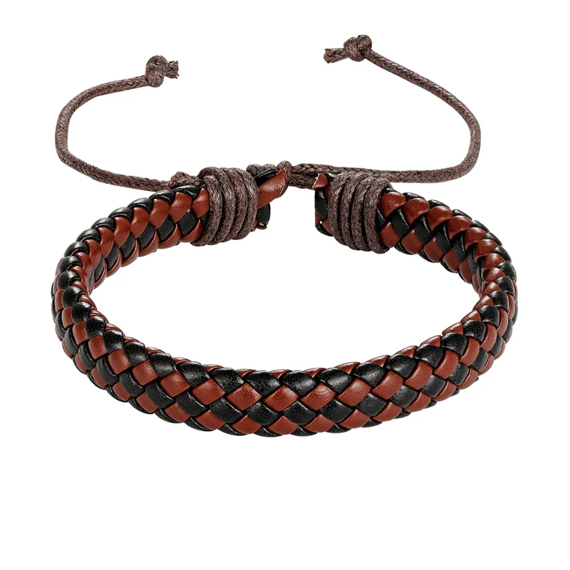 Fashion Braided Leather Bracelet Men Bangle Simple Retro Multi Color Size Adjustable Women Bracelets Ladies Pulseira Gift