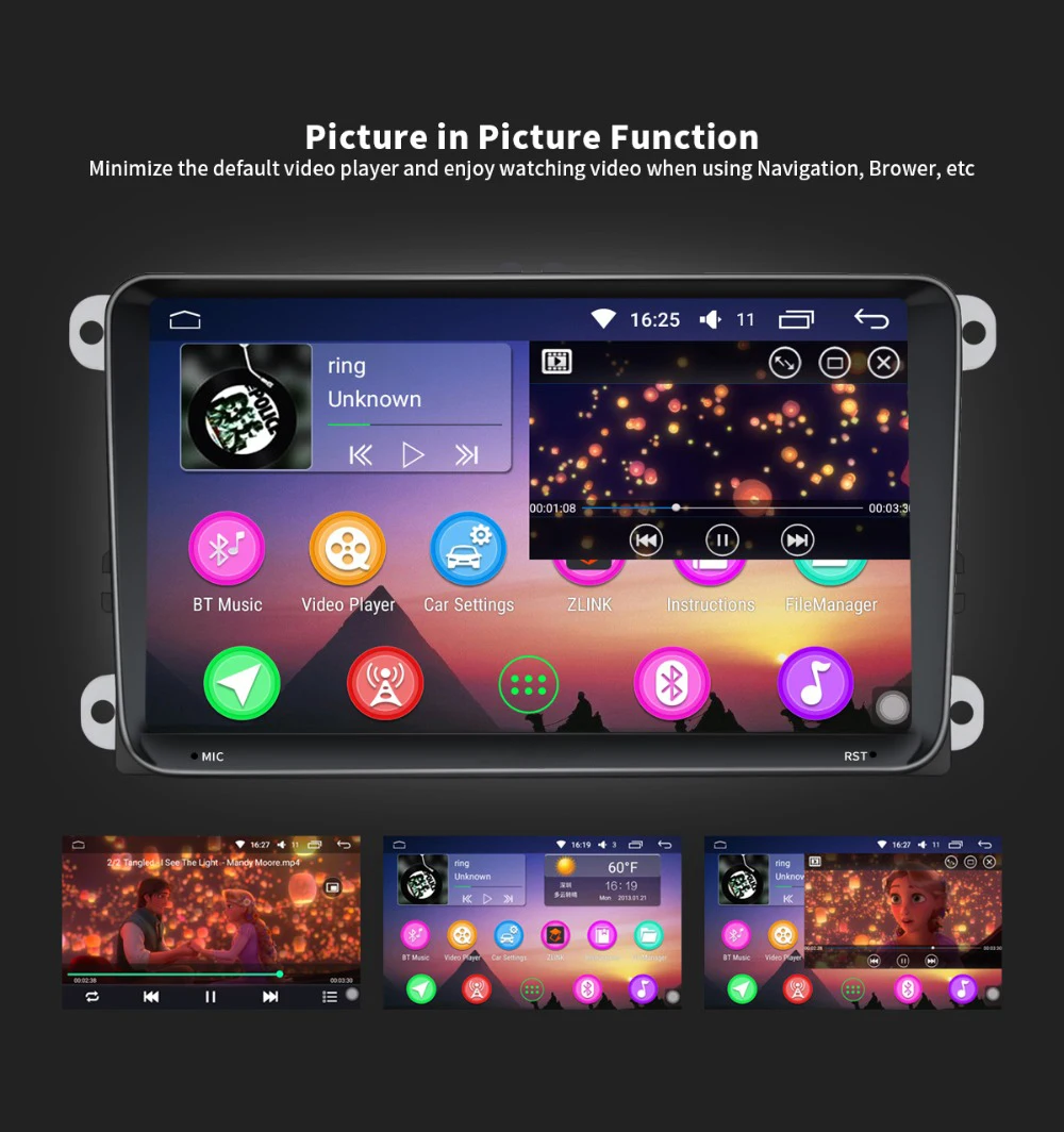 Top Android 8.1 4GB/32GB Built-in DSP Octa Core 2 Din 9" For Volkswagen Skoda/Polo/Golf/Passat GPS/Wifi/Bluetooth Car Radio 6