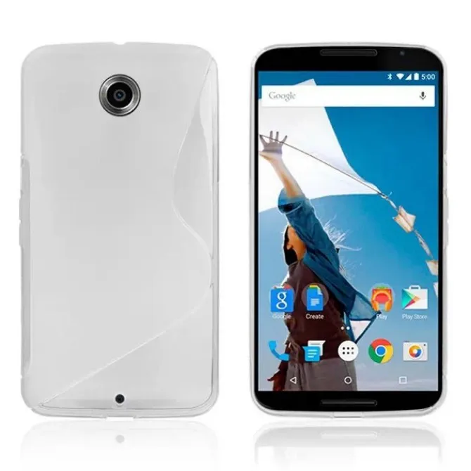 Прозрачный 1 шт. для Google Nexus 6 S Line Стиль Мягкий ТПУ гелевый Чехол для Motorola Moto Nexus 6 - Цвет: Прозрачный