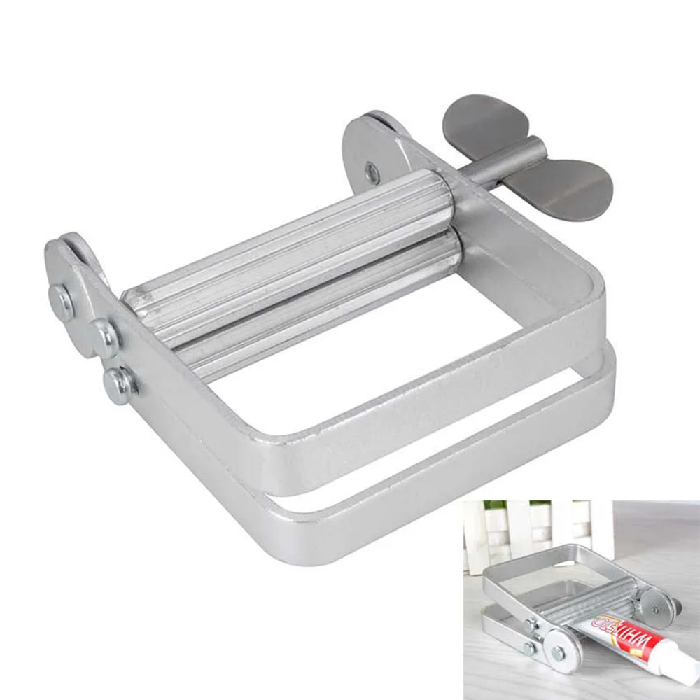 Metal Silver Toothpaste Tube Squeezer Rotating Toothpaste Dispenser