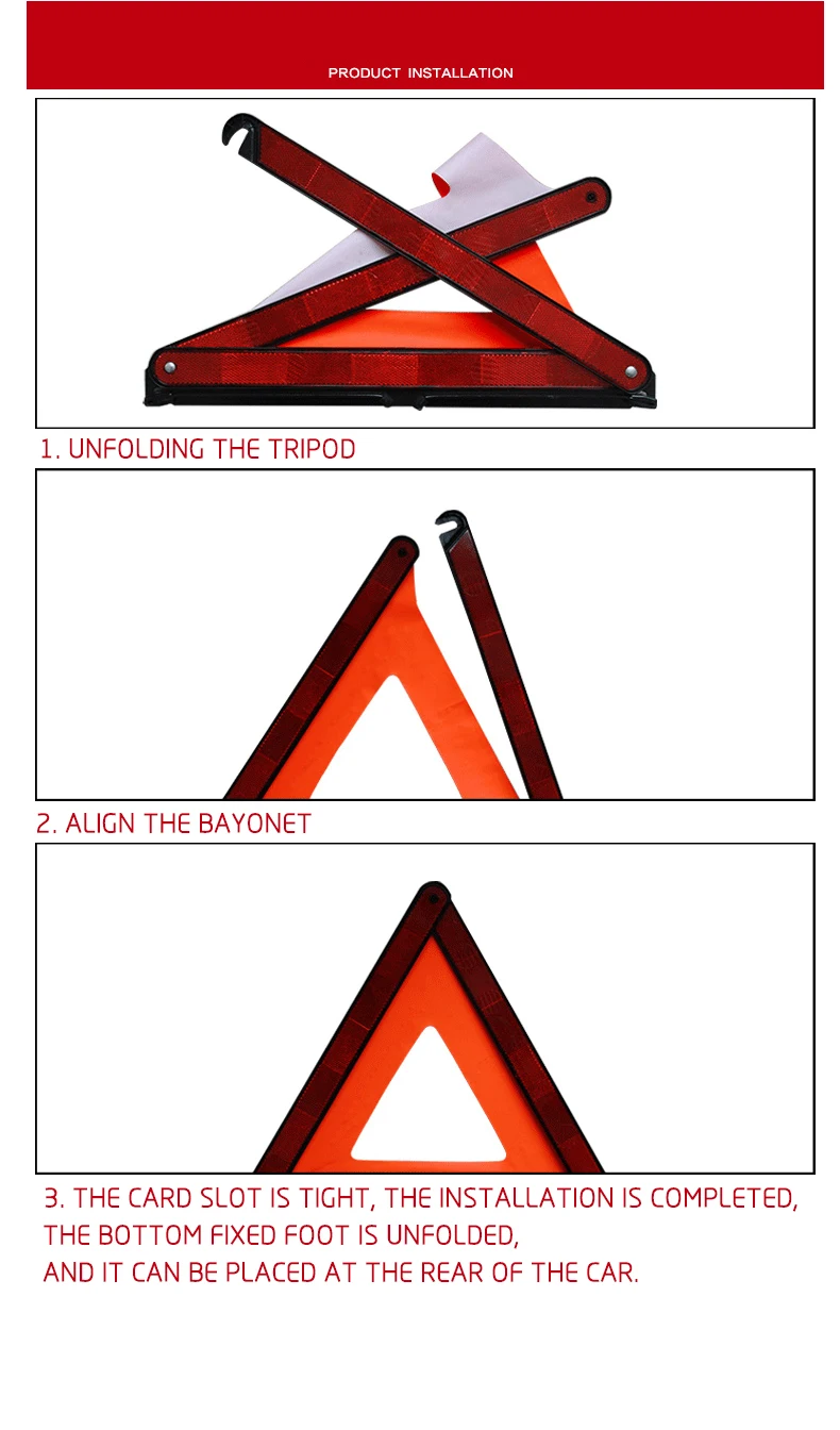 Автомобильный Светоотражающий треугольный штатив аварийный Предупреждение ющий знак автомобильный стоп-знак ночной дорожный предупреждающий штатив светоотражающие Аксессуары