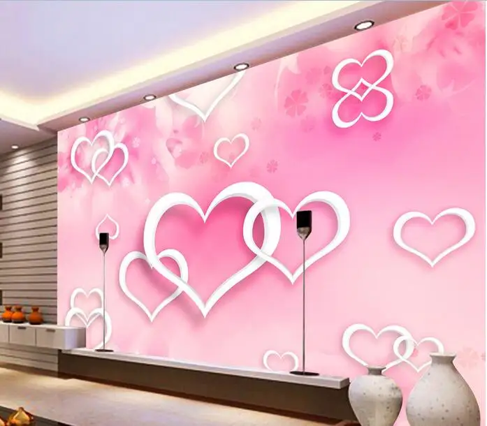 Wallpaper Custom Mural Non Woven Room Wall Paper Sticker Pink Wallpaper Custom Mural Non Woven Room Wall Paper Sticker Pink Heart Snowflakes Painting Photo For Walls 3 D In Wallpapers From Home