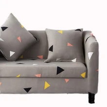 Grau dreieck Stretch Sofa Schonbezug kurze Druck Elastischen Stoff Stuhl Sofa Sofa Abdeckung Haustier Katze Hund Schutz
