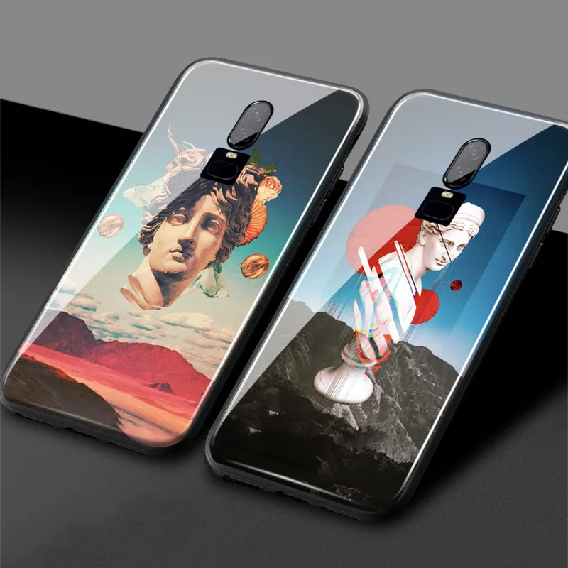 Эстетическая Роскошная Глянцевая статуя vaporwave One Plus 1 + 6T мягкий силиконовый чехол