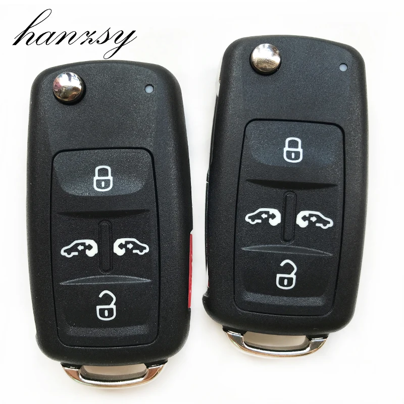 

Remote Car Key Case blank Fob For VW Volkswagan Sharan Multivan Caravelle T5 4+1/4 Button Flip Folding Key Shell Cover & Blade