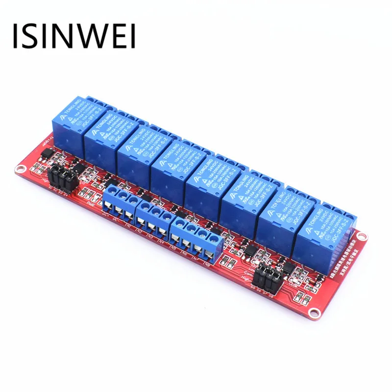

5V 12V 24V 8-Channel Relay Module With Optocoupler H/L Level Triger