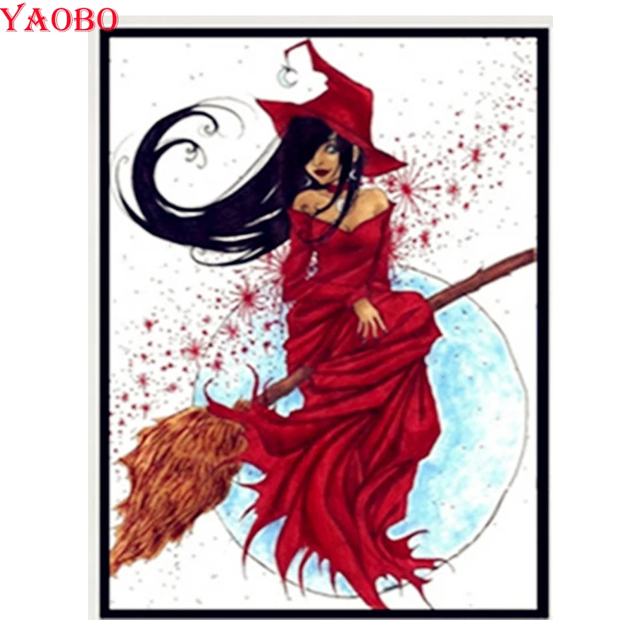 

Rhinestone Embroidery Crystal painting Diy Diamond Painting Witch 3D Cross Stitch Diamond Embroidery Pattern Halloween Decoratio
